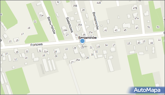 Beniaminów, Beniaminów, 23, mapa Beniaminów