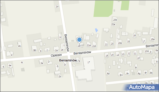 Beniaminów, Beniaminów, 22, mapa Beniaminów