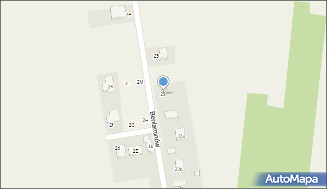 Beniaminów, Beniaminów, 23, mapa Beniaminów