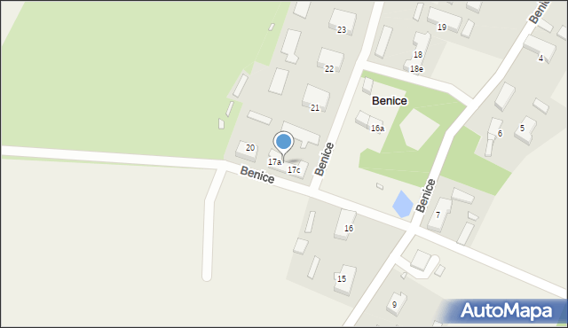 Benice, Benice, 17b, mapa Benice