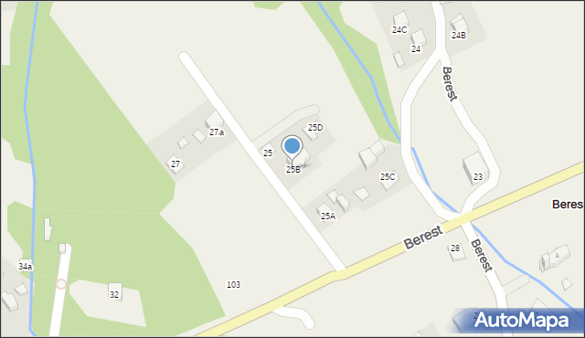 Berest, Berest, 25B, mapa Berest