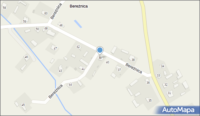 Bereżnica, Bereżnica, 39, mapa Bereżnica