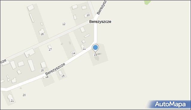 Berezyszcze, Berezyszcze, 13, mapa Berezyszcze