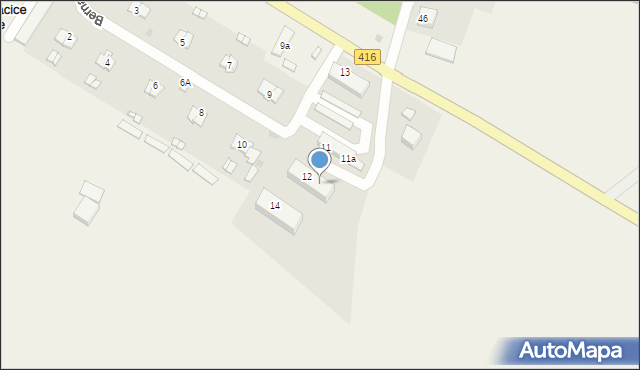 Bernacice Górne, Bernacice Górne, 12a, mapa Bernacice Górne