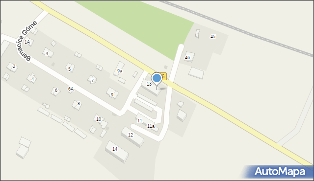Bernacice Górne, Bernacice Górne, 13a, mapa Bernacice Górne