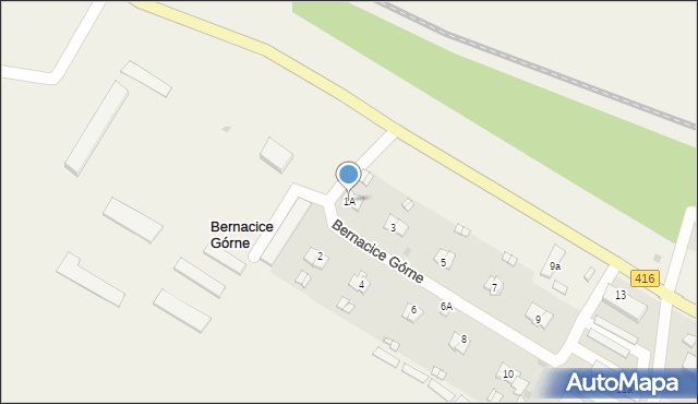 Bernacice Górne, Bernacice Górne, 1A, mapa Bernacice Górne