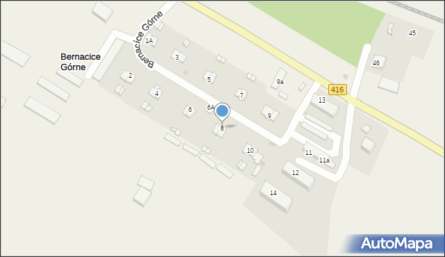 Bernacice Górne, Bernacice Górne, 8, mapa Bernacice Górne