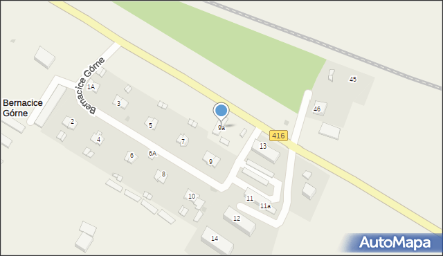 Bernacice Górne, Bernacice Górne, 9a, mapa Bernacice Górne