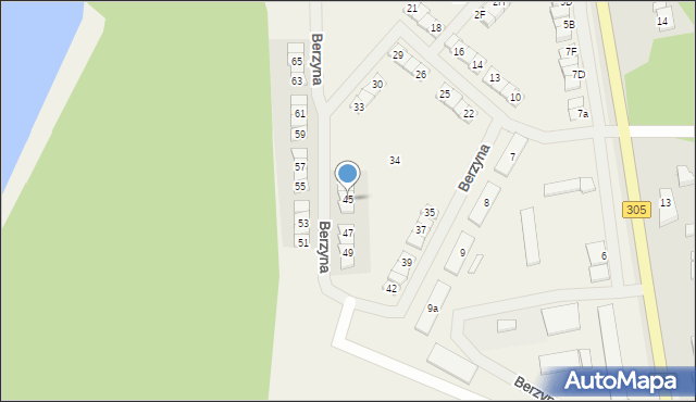 Berzyna, Berzyna, 45, mapa Berzyna