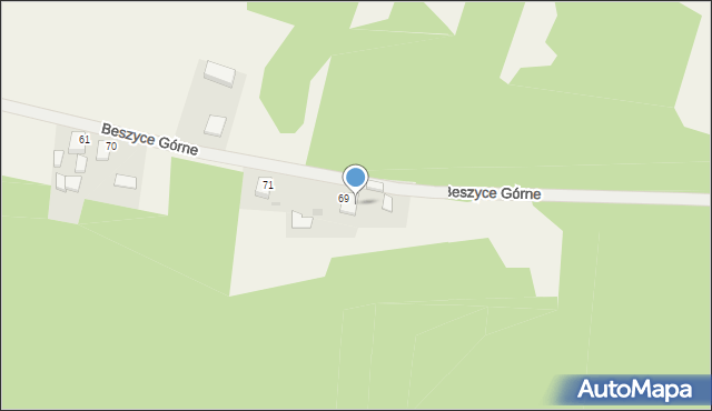 Beszyce Górne, Beszyce Górne, 69/3, mapa Beszyce Górne