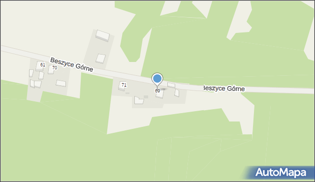 Beszyce Górne, Beszyce Górne, 69, mapa Beszyce Górne