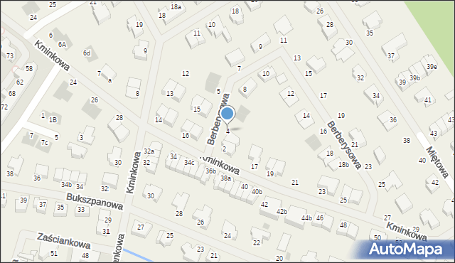 Bezrzecze, Berberysowa, 4, mapa Bezrzecze