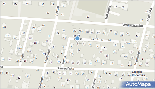 Biała Podlaska, Bema Józefa, gen., 3, mapa Białej Podlaskiej