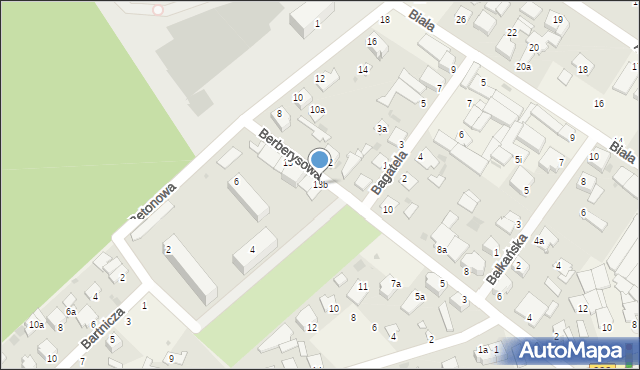 Białe Błota, Berberysowa, 13b, mapa Białe Błota