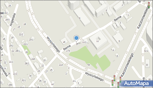 Białystok, Bema Józefa, gen., 15, mapa Białegostoku