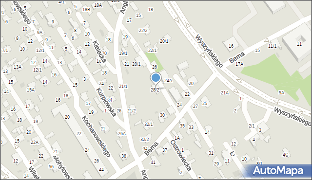 Białystok, Bema Józefa, gen., 28/2, mapa Białegostoku