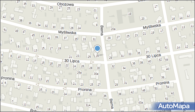 Bielsk Podlaski, Bema Józefa, gen., 10, mapa Bielsk Podlaski