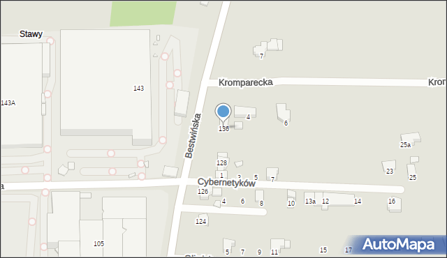 Bielsko-Biała, Bestwińska, 136, mapa Bielsko-Białej