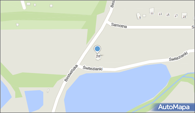 Bielsko-Biała, Bestwińska, 206, mapa Bielsko-Białej