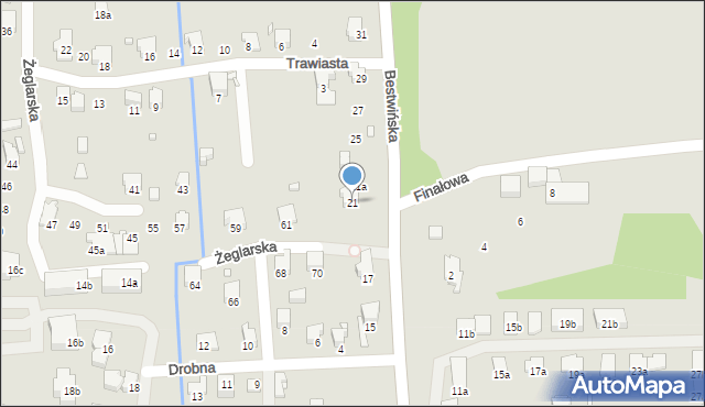 Bielsko-Biała, Bestwińska, 21, mapa Bielsko-Białej