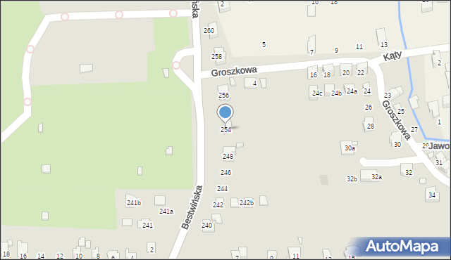 Bielsko-Biała, Bestwińska, 254, mapa Bielsko-Białej