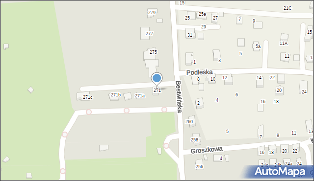Bielsko-Biała, Bestwińska, 271, mapa Bielsko-Białej