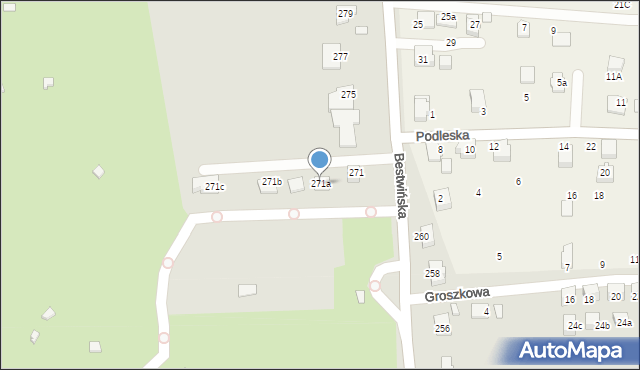 Bielsko-Biała, Bestwińska, 271a, mapa Bielsko-Białej