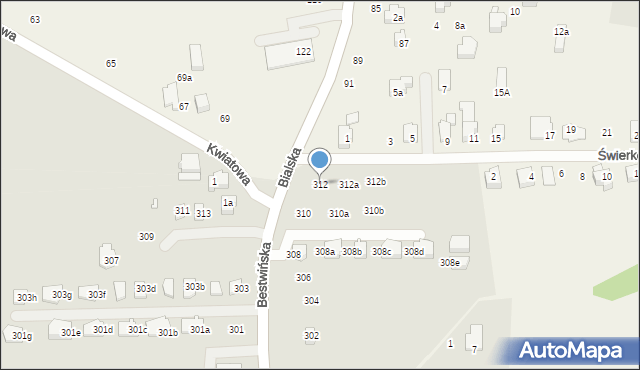 Bielsko-Biała, Bestwińska, 312, mapa Bielsko-Białej
