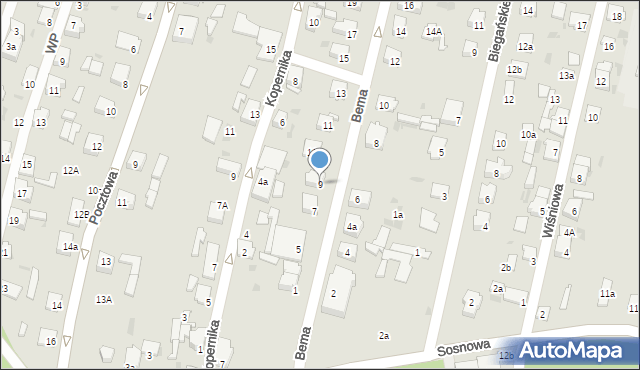 Blachownia, Bema Józefa, gen., 9, mapa Blachownia