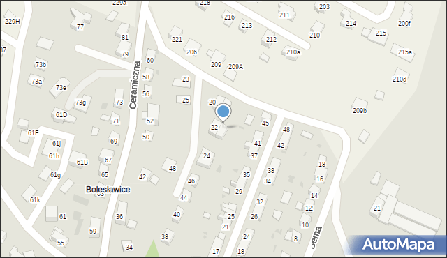 Bolesławiec, Bema Józefa, gen., 22A, mapa Bolesławca