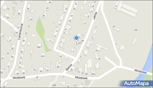 Bolesławiec, Bema Józefa, gen., 3, mapa Bolesławca