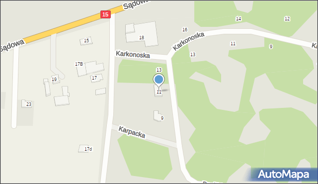 Brodnica, Beskidzka, 11, mapa Brodnica