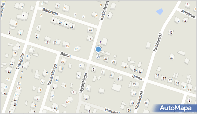 Brusy, Bema Józefa, gen., 21, mapa Brusy