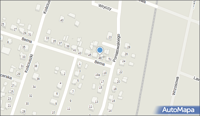 Brusy, Bema Józefa, gen., 49, mapa Brusy
