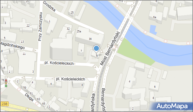 Bydgoszcz, Bernardyńska, 9, mapa Bydgoszczy