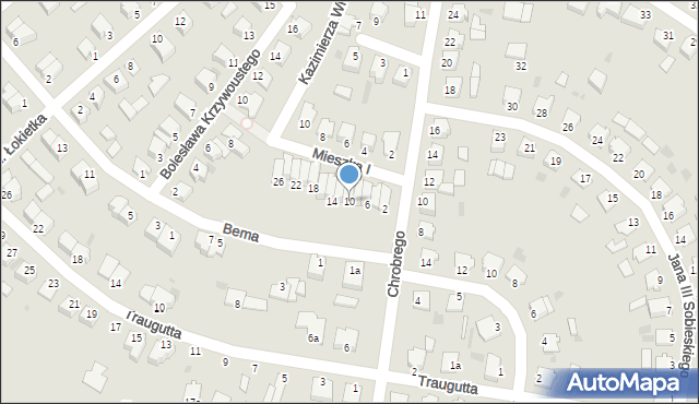 Chełmża, Bema Józefa, gen., 10, mapa Chełmża