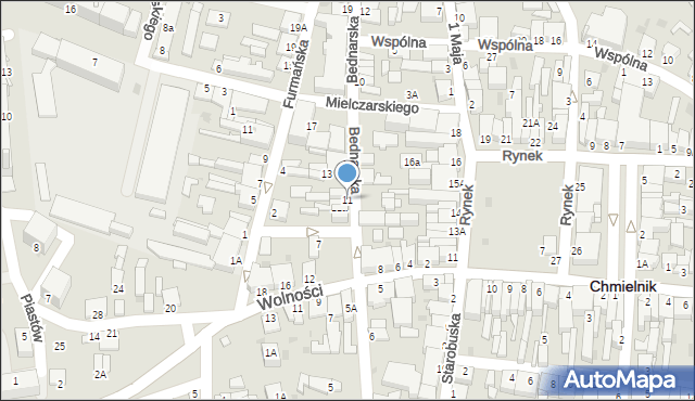 Chmielnik, Bednarska, 11, mapa Chmielnik