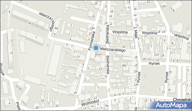 Chmielnik, Bednarska, 17, mapa Chmielnik