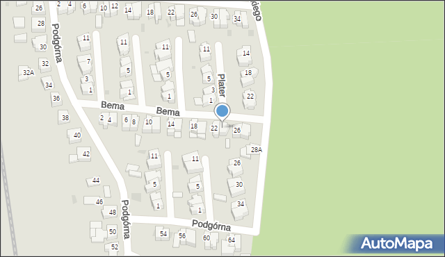 Chodzież, Bema Józefa, gen., 24, mapa Chodzież