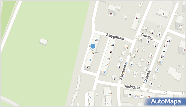 Chorzów, Beskidzka, 34, mapa Chorzów