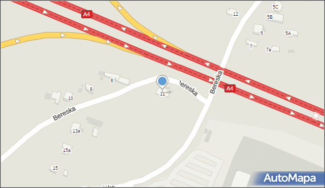 Chrzanów, Bereska, 11, mapa Chrzanów