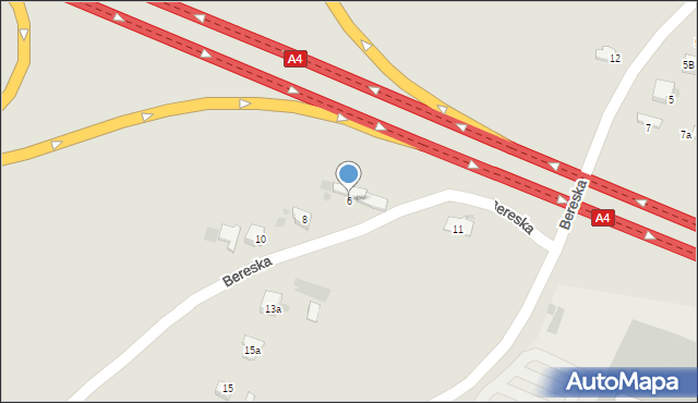 Chrzanów, Bereska, 6, mapa Chrzanów