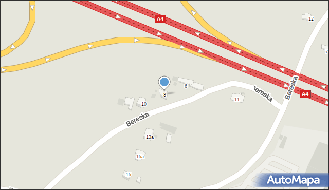 Chrzanów, Bereska, 8, mapa Chrzanów