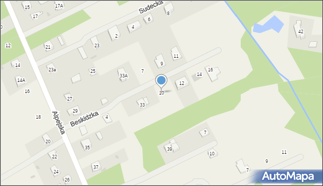Chylice, Beskidzka, 10, mapa Chylice