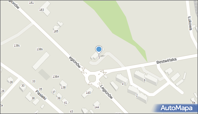 Czechowice-Dziedzice, Bestwińska, 1, mapa Czechowic-Dziedzic