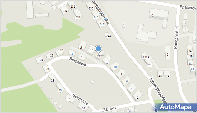 Czeladź, Betonowa, 14, mapa Czeladź