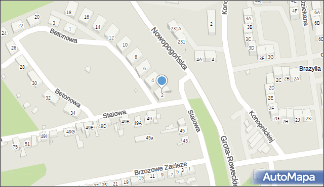 Czeladź, Betonowa, 2, mapa Czeladź