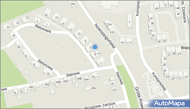 Czeladź, Betonowa, 4, mapa Czeladź