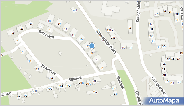 Czeladź, Betonowa, 6, mapa Czeladź