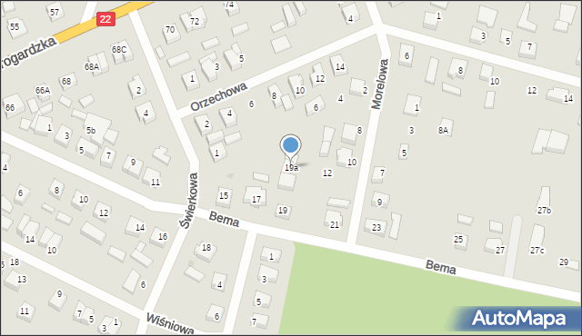 Czersk, Bema Józefa, gen., 19a, mapa Czersk